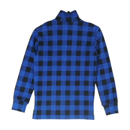 Blue Check 1/4 Zip Pullover