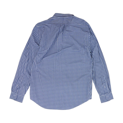 Navy Plaid Long Sleeve Button Down