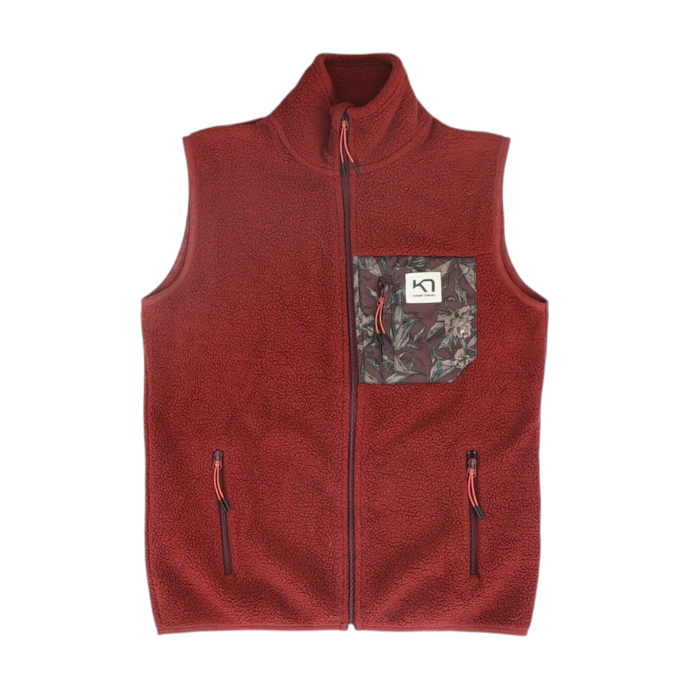 Maroon Color Block Vest