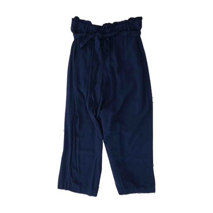 Navy Solid Capris
