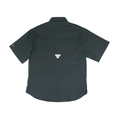 Black Solid Outdoor Button Down