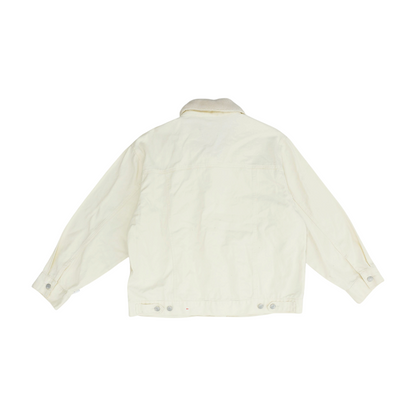Ivory Solid Denim Jacket