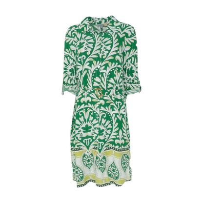 Green Abstract Midi Dress