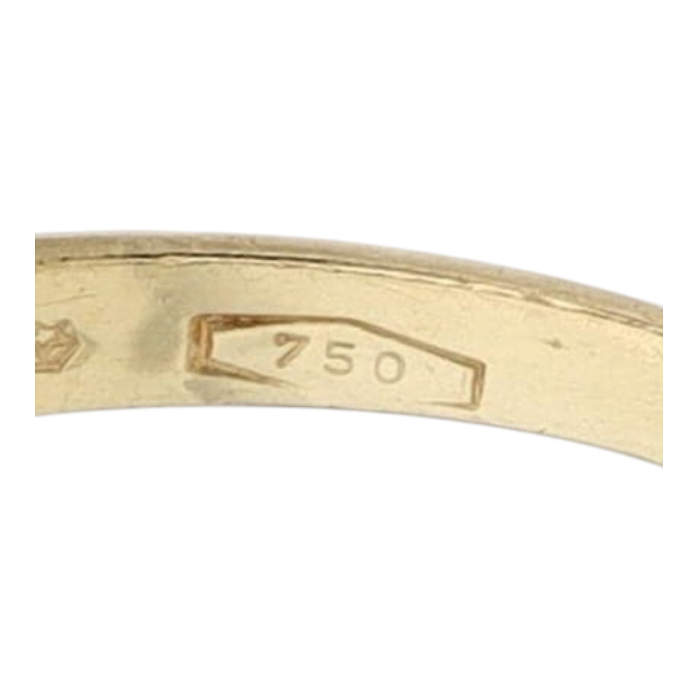 18K Yellow Gold Red Stone Fashion Ring