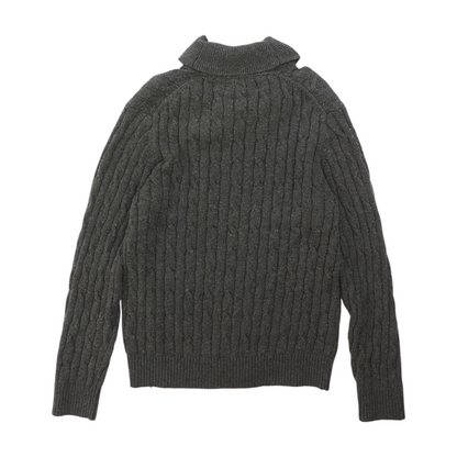 Gray Solid Pullover Sweater