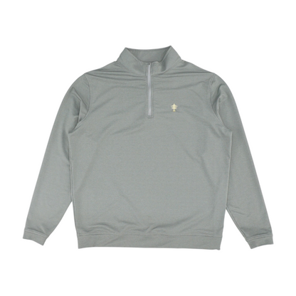 Gray Solid 1/4 Zip Pullover