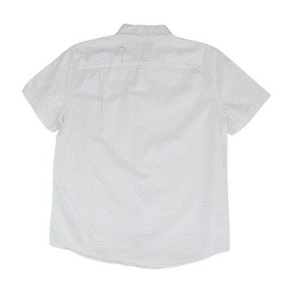 White Polka Dot Short Sleeve Button Down