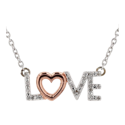 Sterling Silver Diamond Pendant Necklace