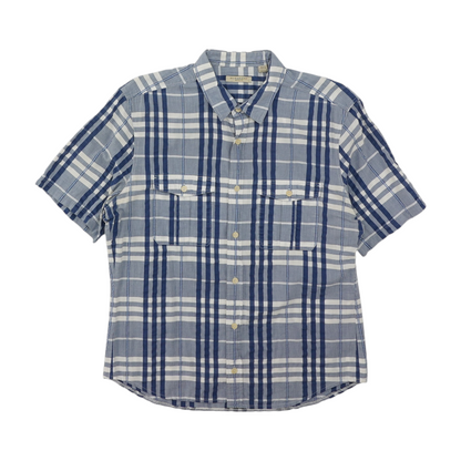 Blue Plaid Short Sleeve Button Down