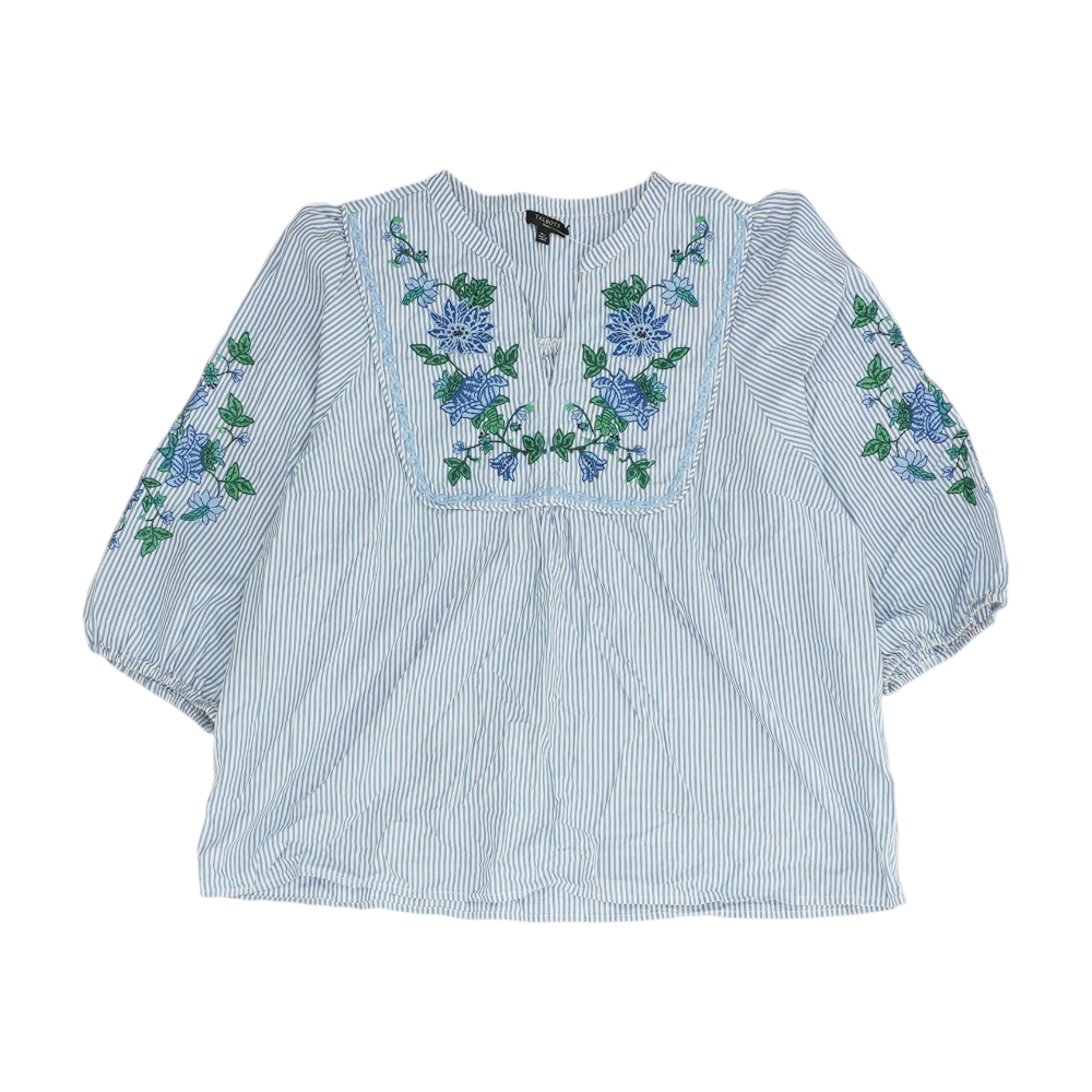 Blue Petite Striped Blouse