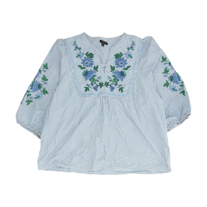 Blue Petite Striped Blouse
