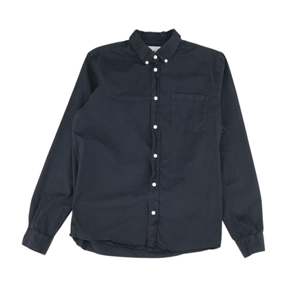 Black Solid Long Sleeve Button Down