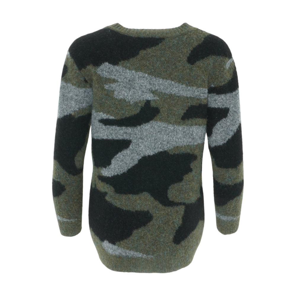 Green Camo Cardigan Sweater