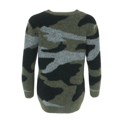 Green Camo Cardigan Sweater
