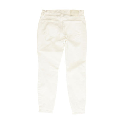 White Solid Mid Rise Skinny Leg Jeans