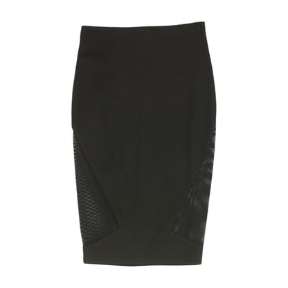 Black Solid Midi Skirt