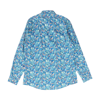 Blue Floral Long Sleeve Button Down