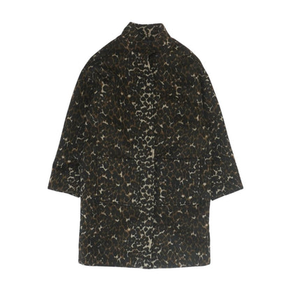 Brown Animal Print Topcoat Coat