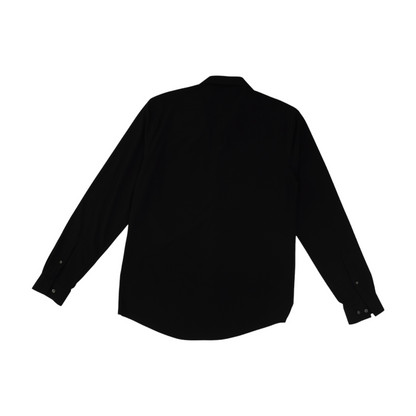 Black Solid Long Sleeve Button Down