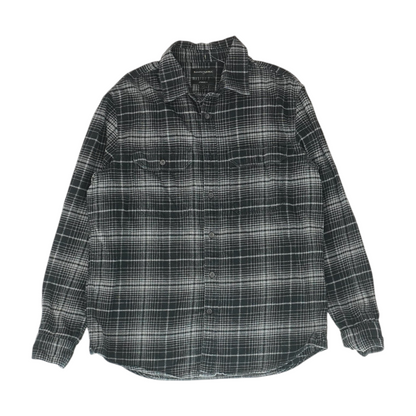 Black Check Flannel Button Down