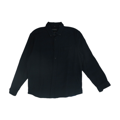 Black Solid Long Sleeve Button Down