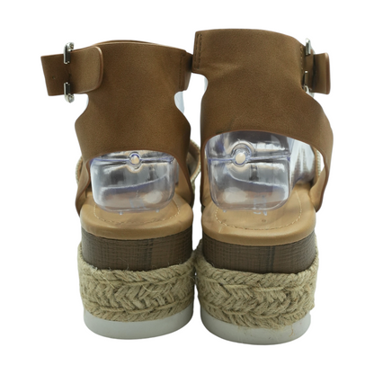 Beige Wedged Sandals