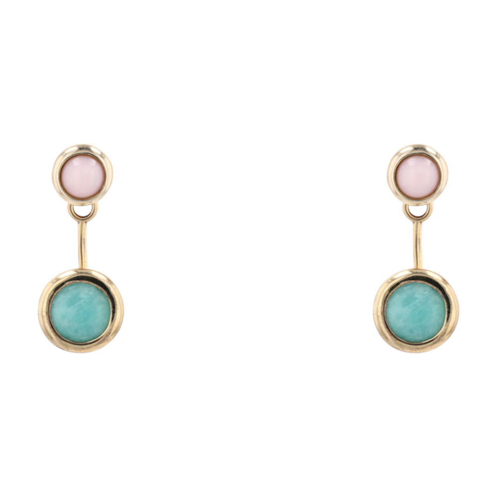 Sterling Silver Green Stone Drop Earrings