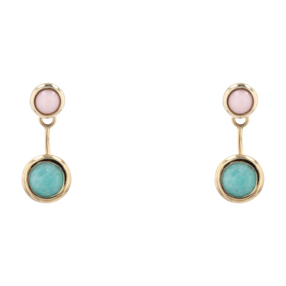 Sterling Silver Green Stone Drop Earrings
