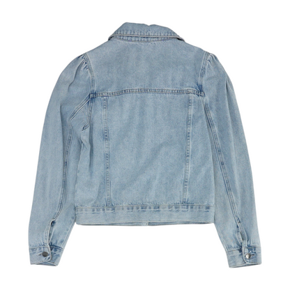 Blue Solid Denim Jacket