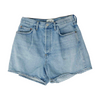 Blue Solid Denim Shorts