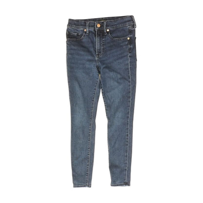 Navy Solid Mid Rise Skinny Leg Jeans