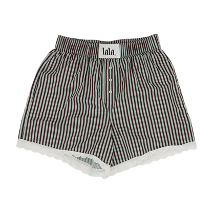 Blue Striped Active Shorts