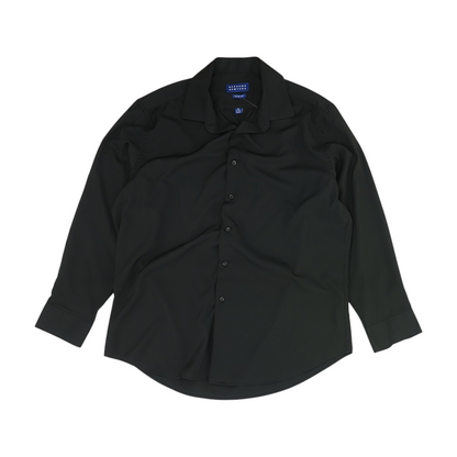 Black Solid Long Sleeve Button Down