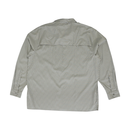 Beige Plaid Outdoor Button Down