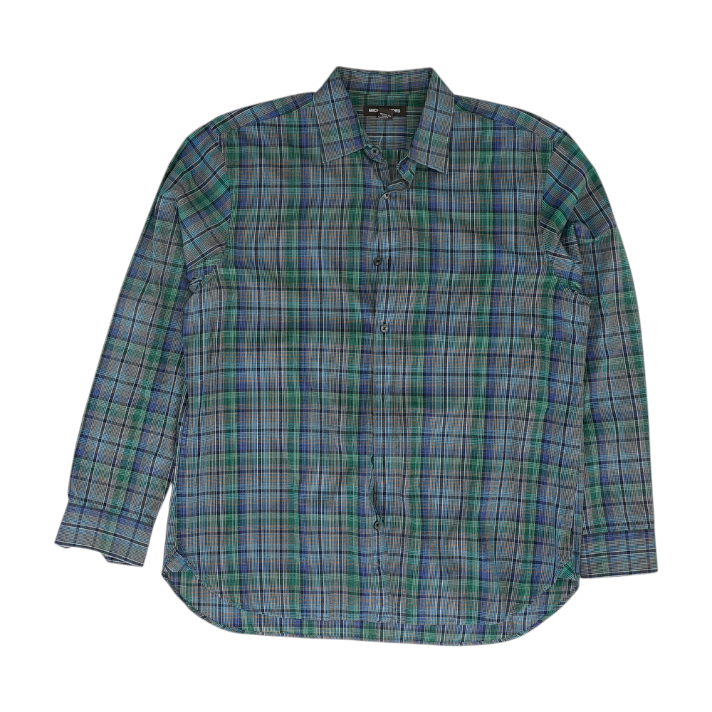 Navy Check Long Sleeve Button Down