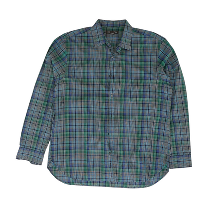 Navy Check Long Sleeve Button Down