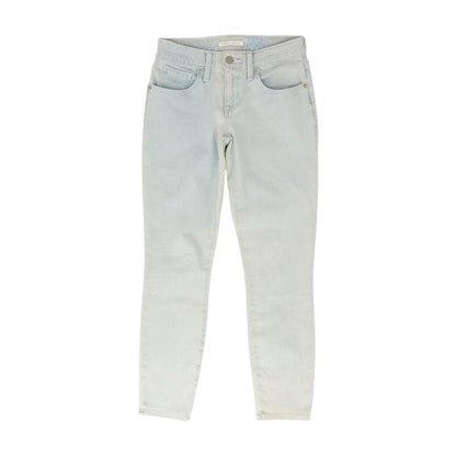Blue Solid Skinny Leg Jeans