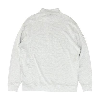 Gray Striped 1/4 Zip Pullover