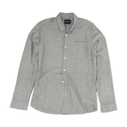 Gray Solid Long Sleeve Button Down
