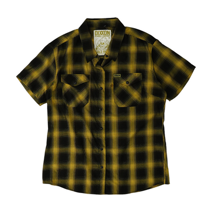 Yellow Plaid Short Sleeve Button Down