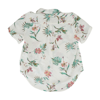 White Floral Button Down