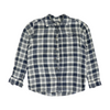 Navy Plaid Long Sleeve Button Down