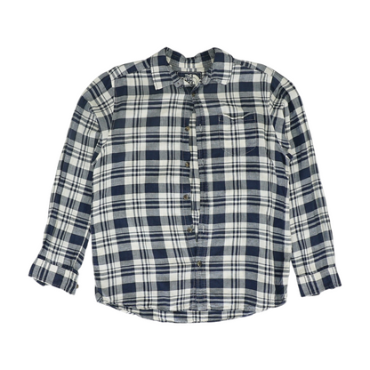 Navy Plaid Long Sleeve Button Down