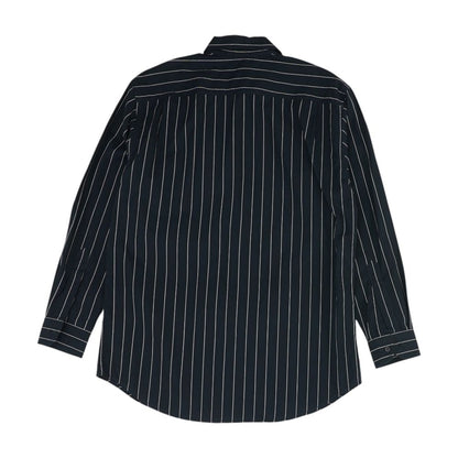 Navy Striped Long Sleeve Button Down