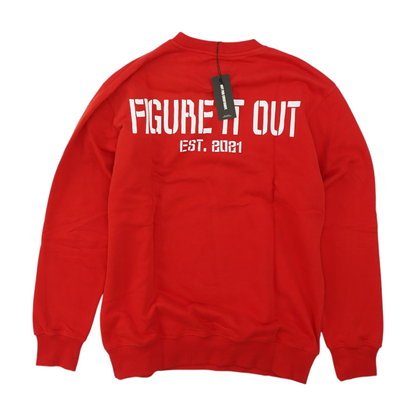 Red Solid Sweatshirt Pullover