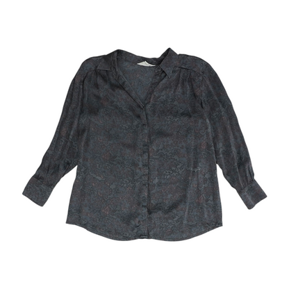 Gray Floral Button Down