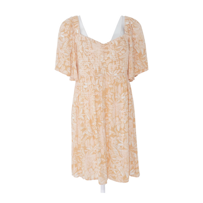 Tan Floral Mini Dress