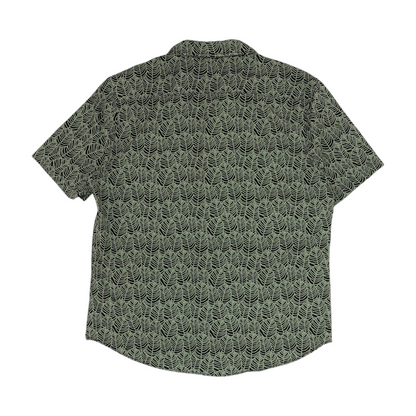 Green Print Short Sleeve Button Down