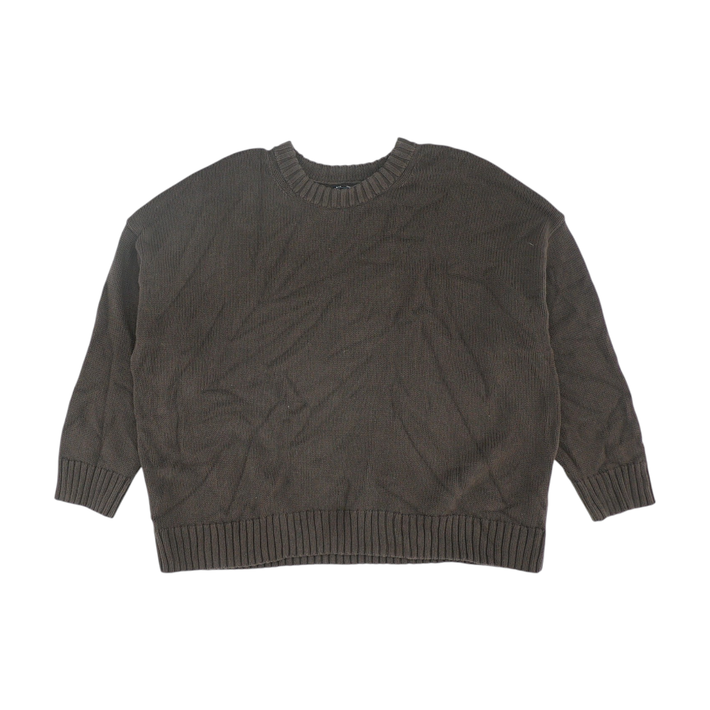 Brown Solid Pullover Sweater