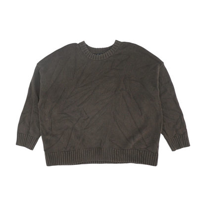 Brown Solid Pullover Sweater
